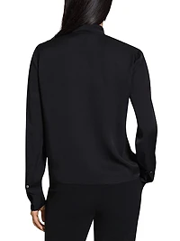 Silk Tie-Neck Blouse