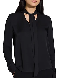 Silk Tie-Neck Blouse