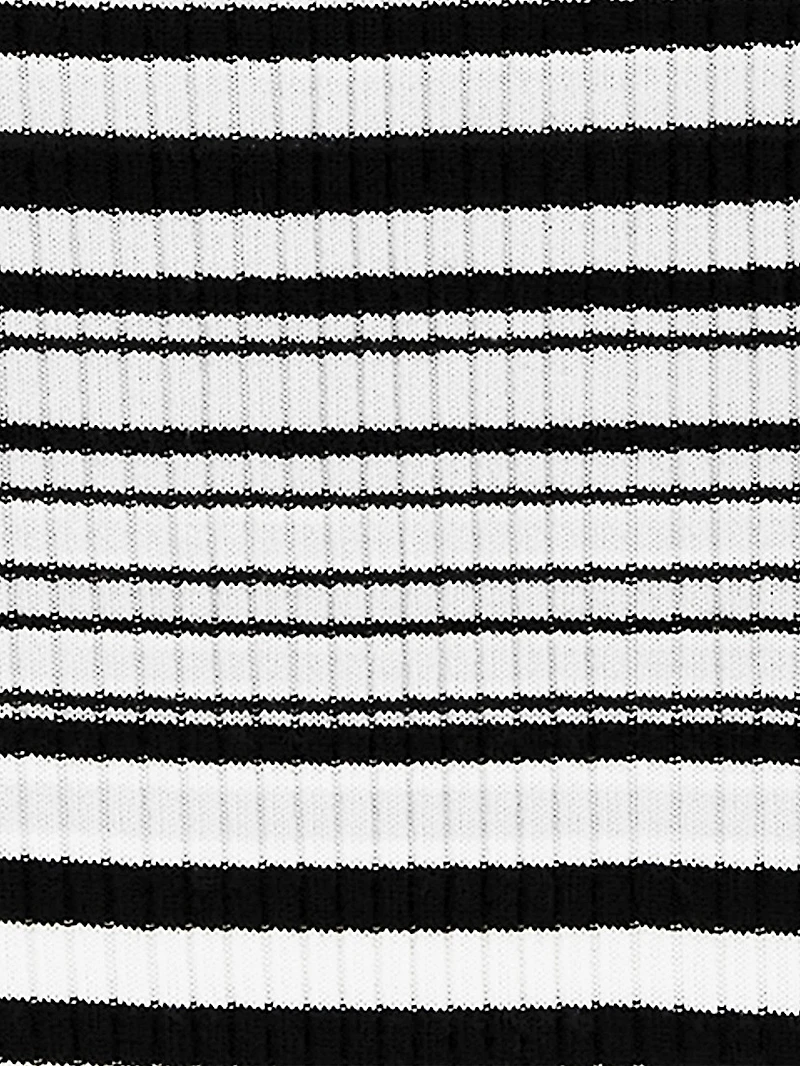Rib-Knit Stripe Wool T-Shirt