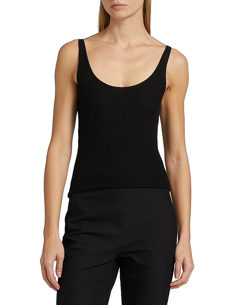 Merino Rib-Knit Fitted Tank