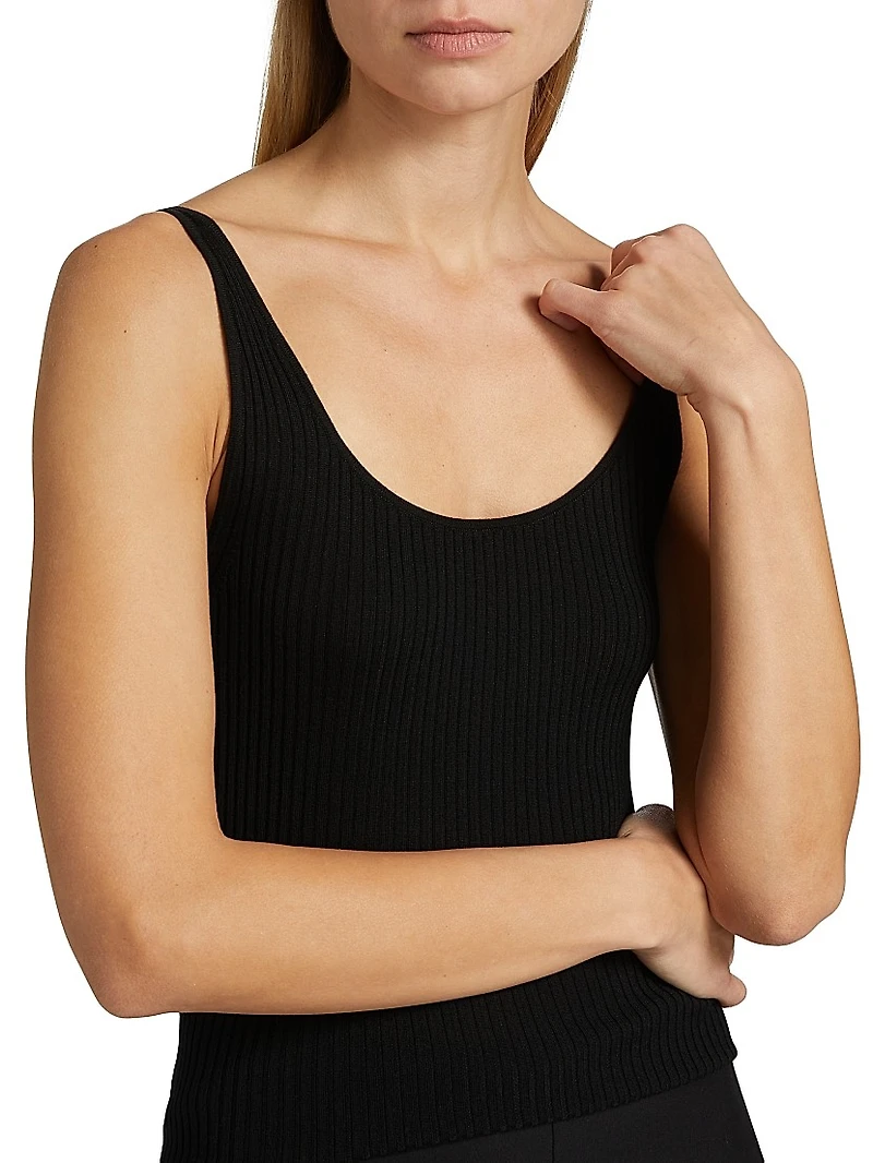 Merino Rib-Knit Fitted Tank