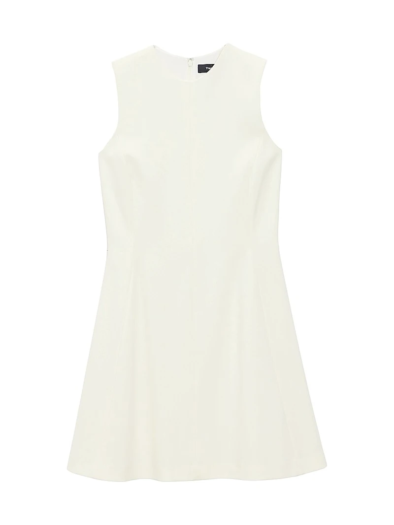 Crêpe Sleeveless Flare Minidress