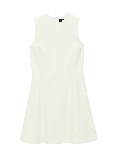Crêpe Sleeveless Flare Minidress