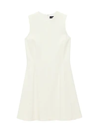 Crêpe Sleeveless Flare Minidress