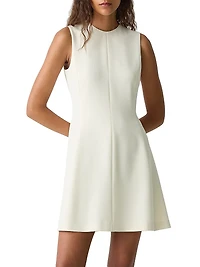 Crêpe Sleeveless Flare Minidress