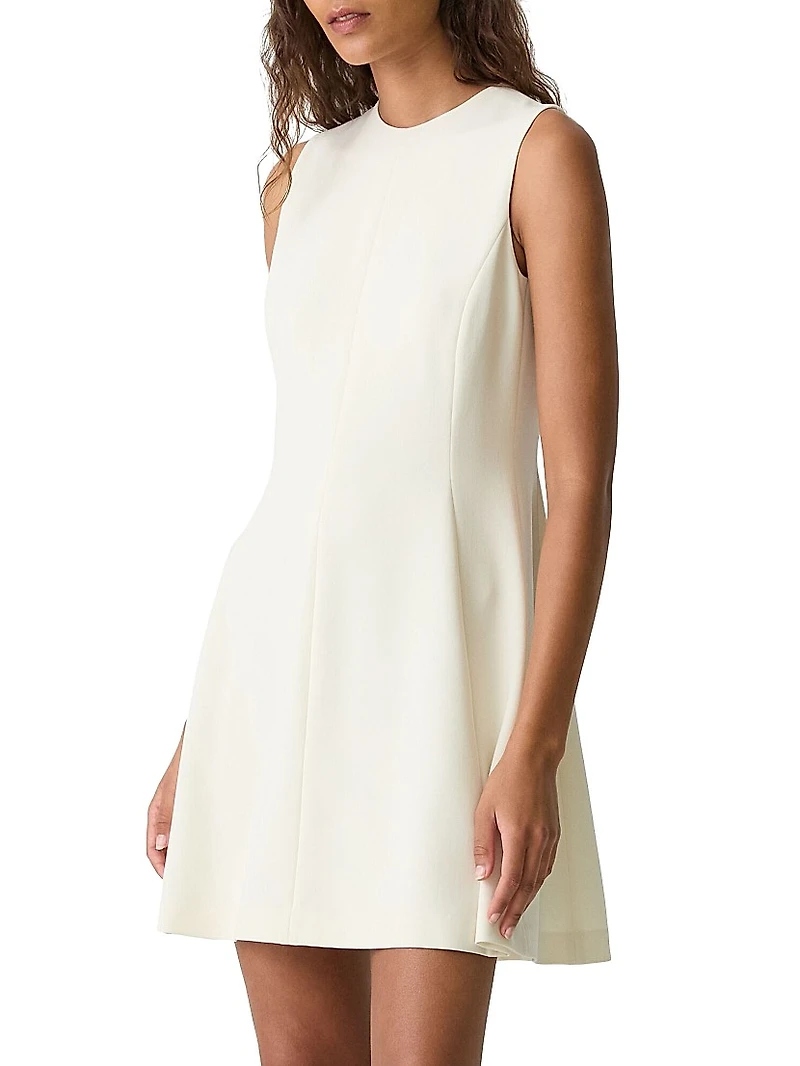 Crêpe Sleeveless Flare Minidress