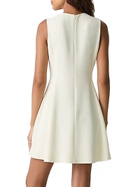Crêpe Sleeveless Flare Minidress