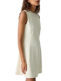 Crêpe Sleeveless Flare Minidress