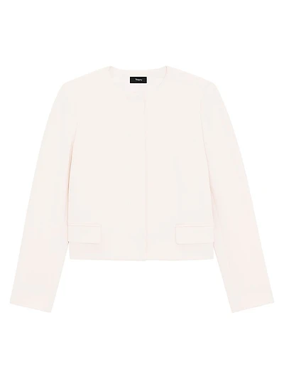 Crepe Collarless Jacket