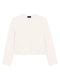 Crepe Collarless Jacket