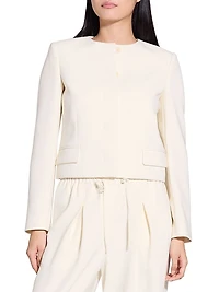 Crepe Collarless Jacket