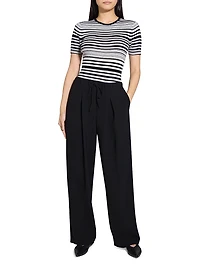 Pleated Crêpe Casual Pants