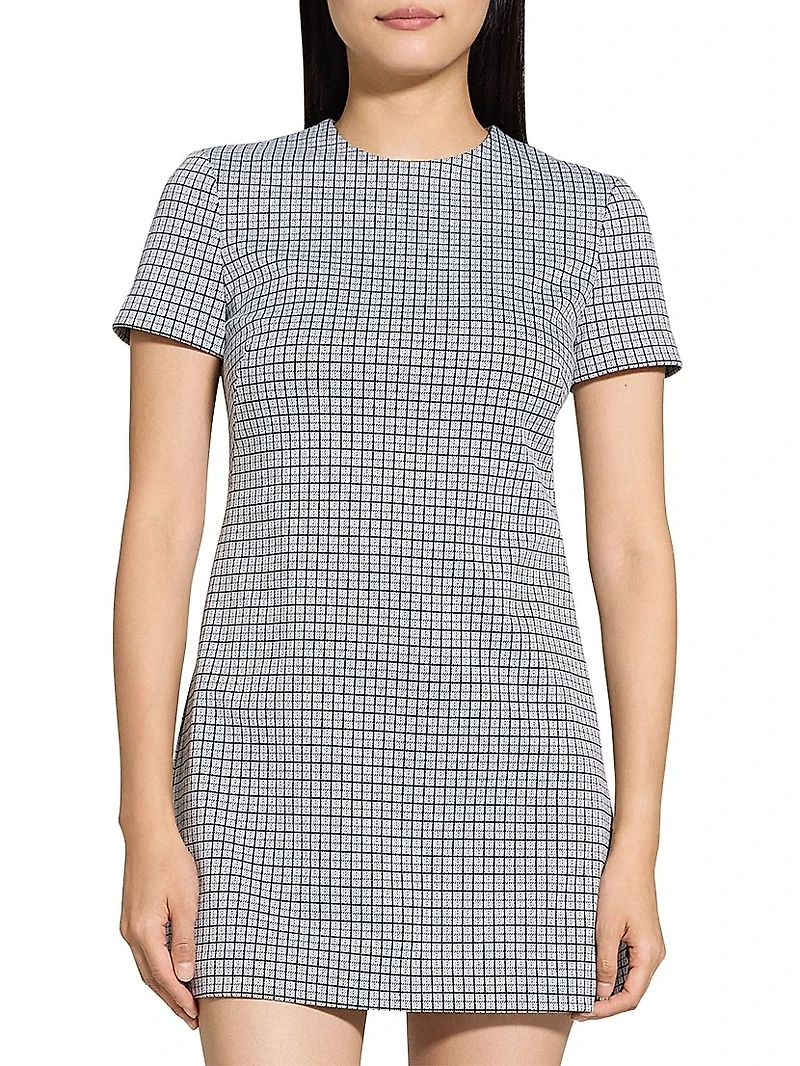 Grid A-Line Minidress