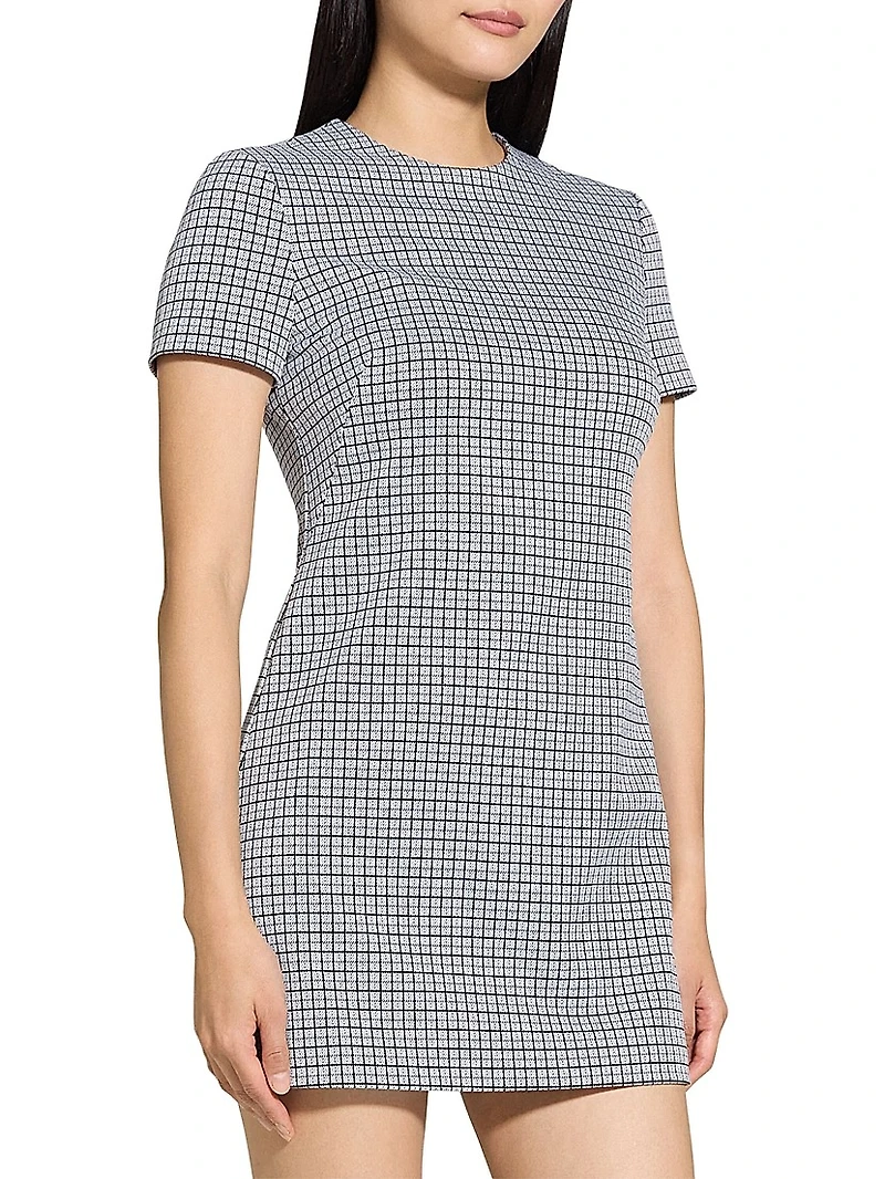 Grid A-Line Minidress
