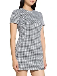 Grid A-Line Minidress