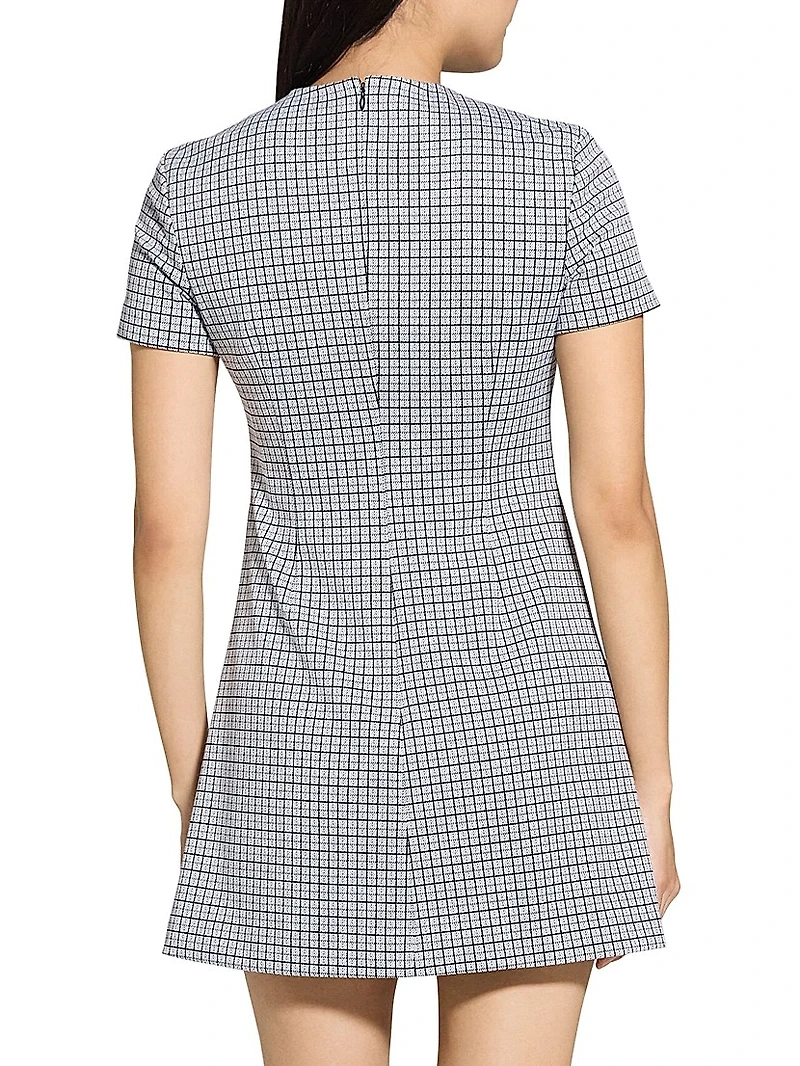 Grid A-Line Minidress
