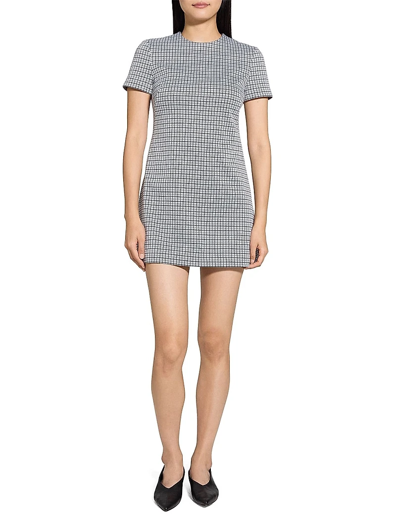 Grid A-Line Minidress
