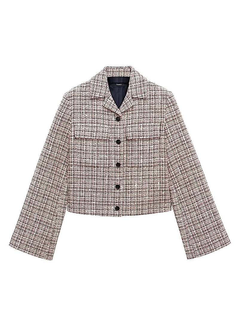 Check Crop Patch Pocket Jacket
