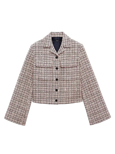 Check Crop Patch Pocket Jacket