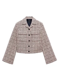 Check Crop Patch Pocket Jacket