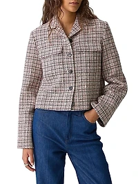 Check Crop Patch Pocket Jacket