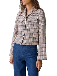 Check Crop Patch Pocket Jacket