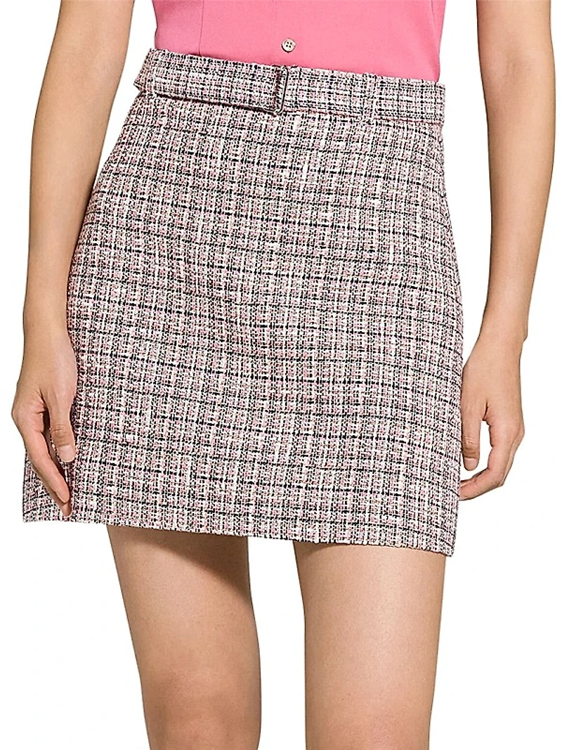 Belted A-Line Miniskirt