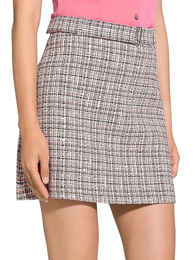 Belted A-Line Miniskirt