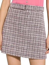 Belted A-Line Miniskirt
