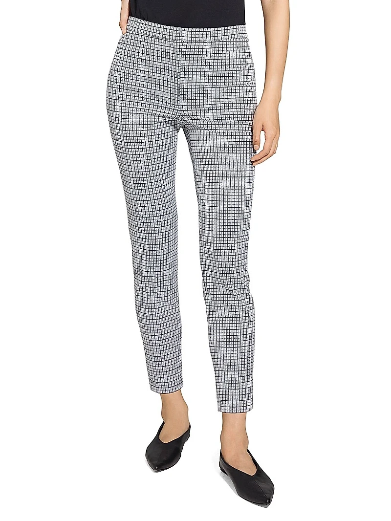 Grid High-Rise Tapered Pants