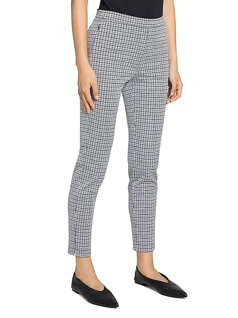 Grid High-Rise Tapered Pants