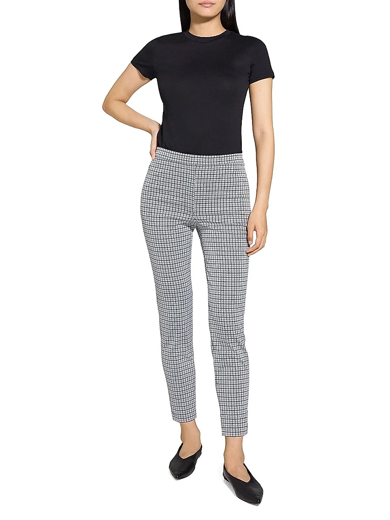 Grid High-Rise Tapered Pants