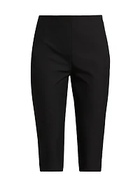 Tight Cotton-Blend Capri Pants