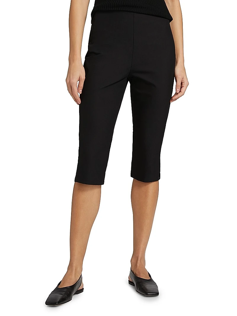 Tight Cotton-Blend Capri Pants