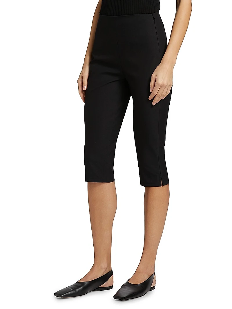 Tight Cotton-Blend Capri Pants