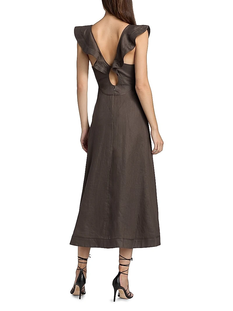 Rhiannon Flutter Midi-Dress