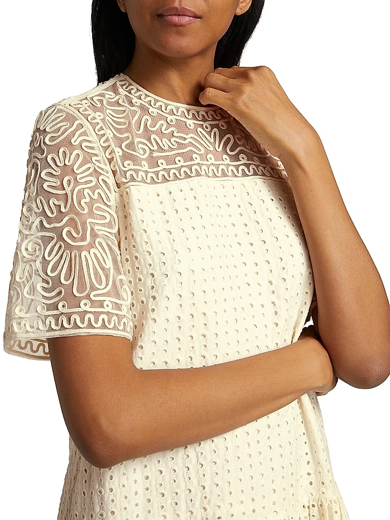 Gabi Embroidered Mini Shift Dress