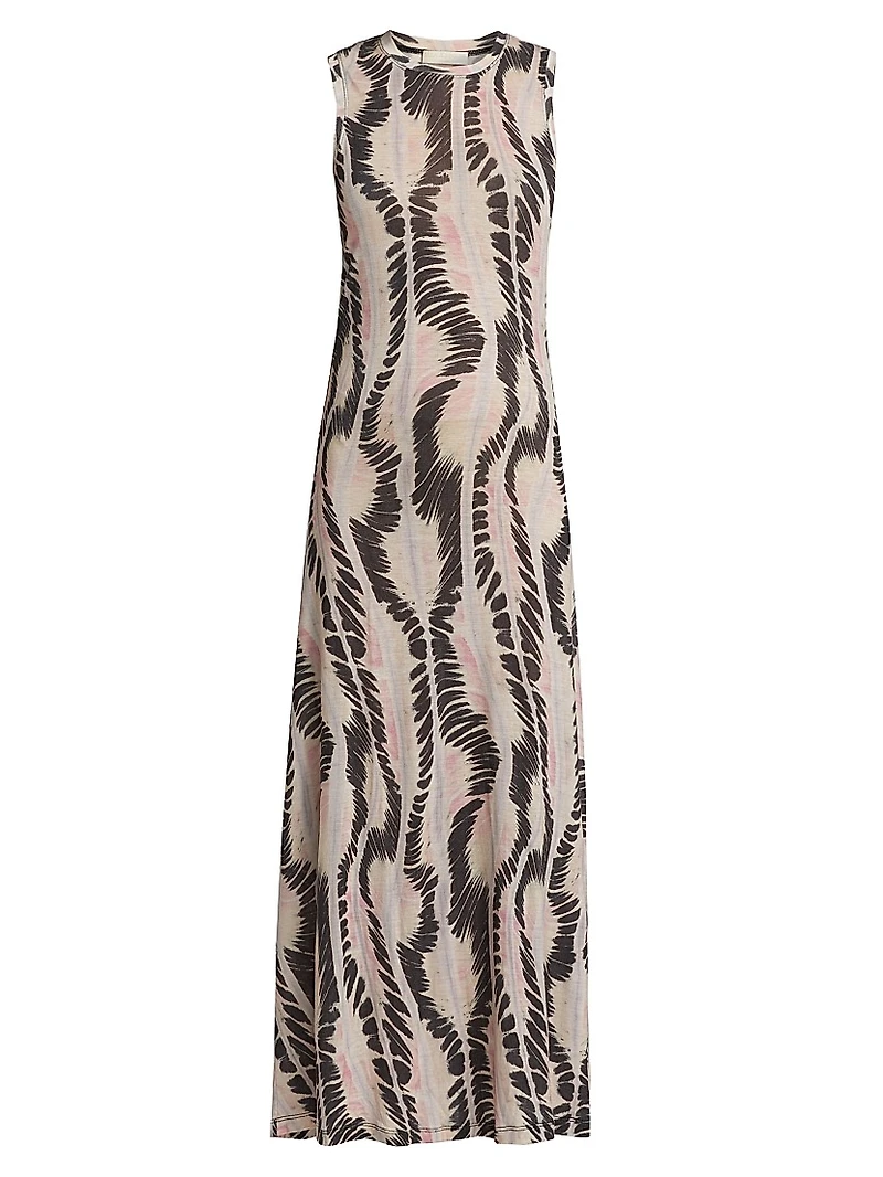 Orla Abstract Striped Tank Midi-Dress