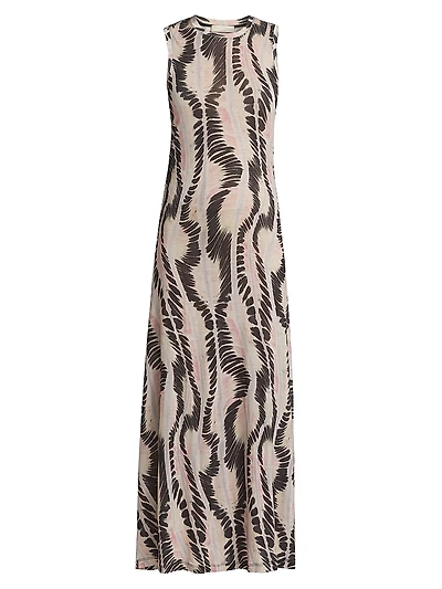 Orla Abstract Striped Tank Midi-Dress