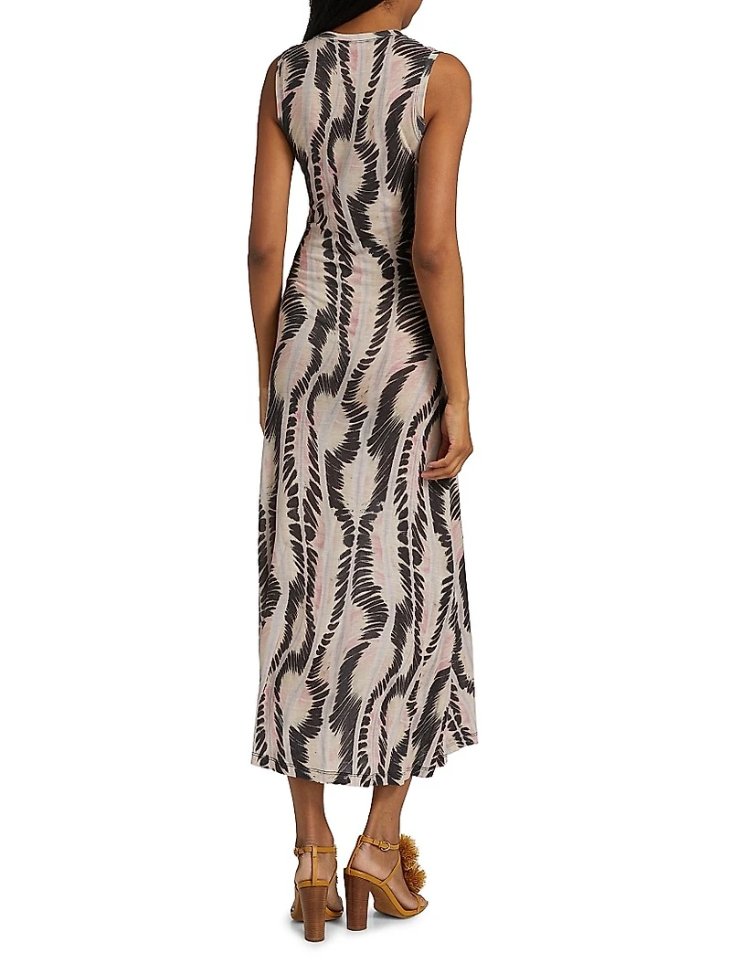 Orla Abstract Striped Tank Midi-Dress