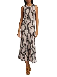 Orla Abstract Striped Tank Midi-Dress