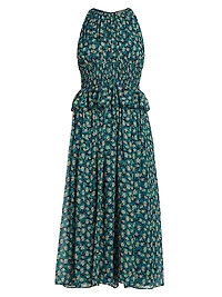 Adeline Floral Silk midi-Dress