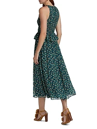 Adeline Floral Silk midi-Dress