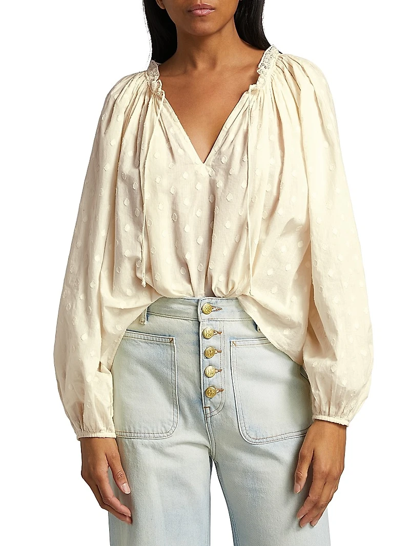 Ada Cotton Keyhole Blouse