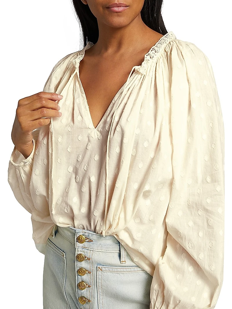 Ada Cotton Keyhole Blouse