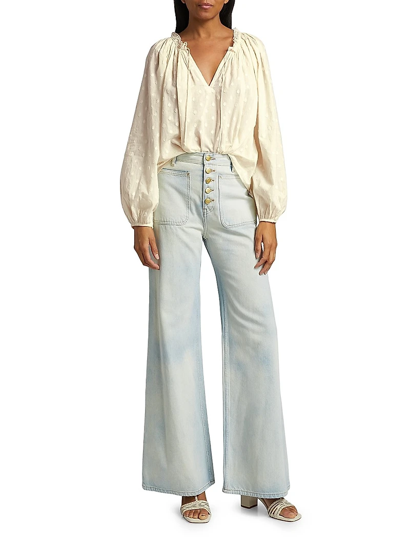 Ada Cotton Keyhole Blouse