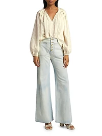 Ada Cotton Keyhole Blouse