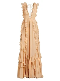 Florella Ruffled Silk Georgette Gown