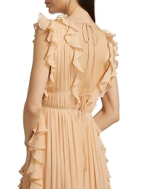 Florella Ruffled Silk Georgette Gown