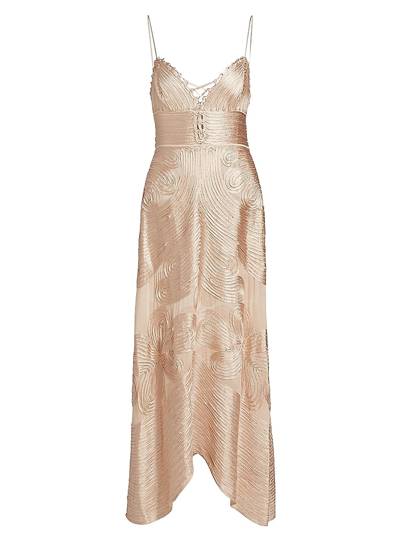 Vesna Embroidered Silk Georgette Midi-Dress